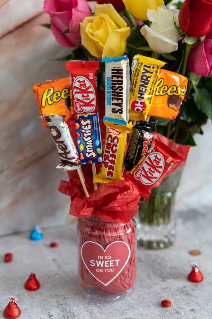 Mason Jar Candy Bouquet