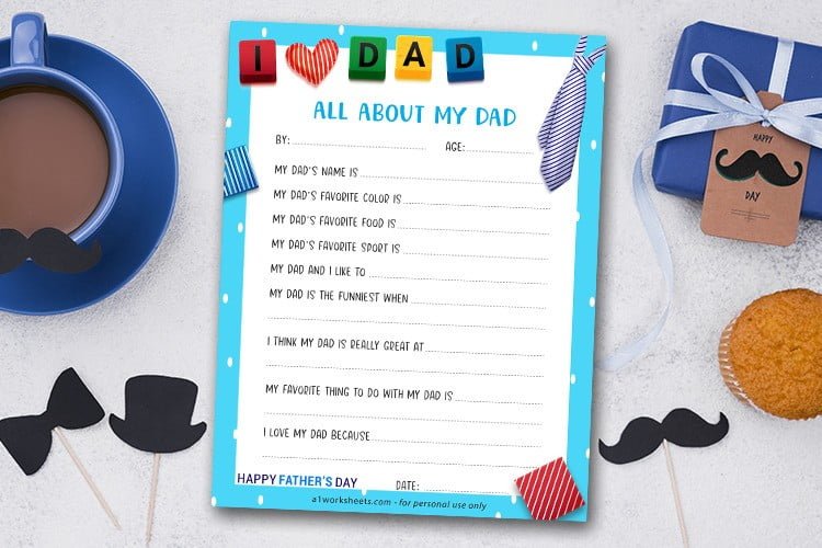 All About My Dad Printable