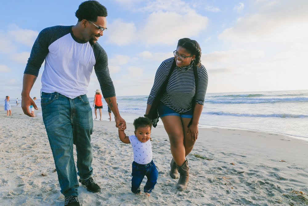 Baby and Parents at the beach