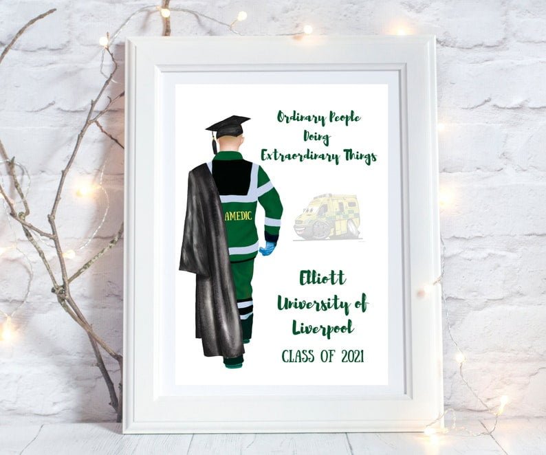 Personalised Paramedic Graduation Print