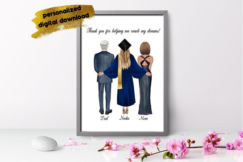 Personalized Family Graduation Portrait