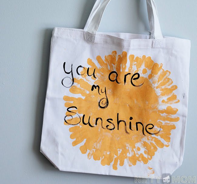 sun handprint tote