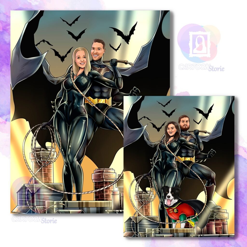 Custom Couple Portrait Batman