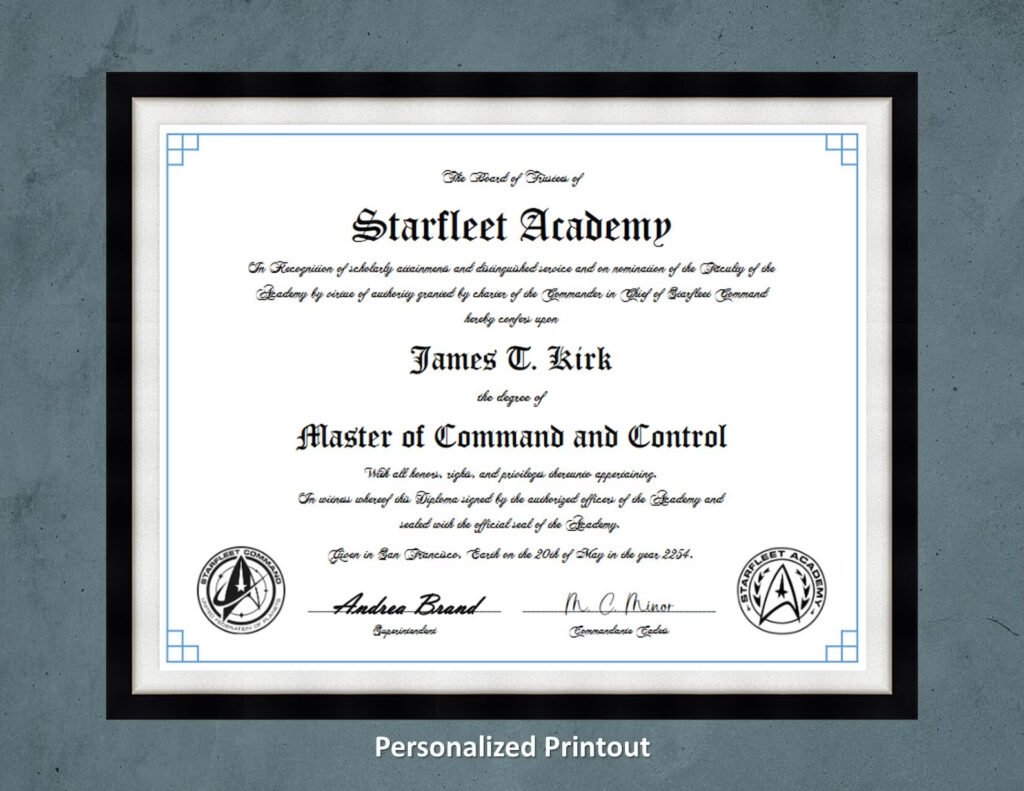 Starfleet Academy Certificate