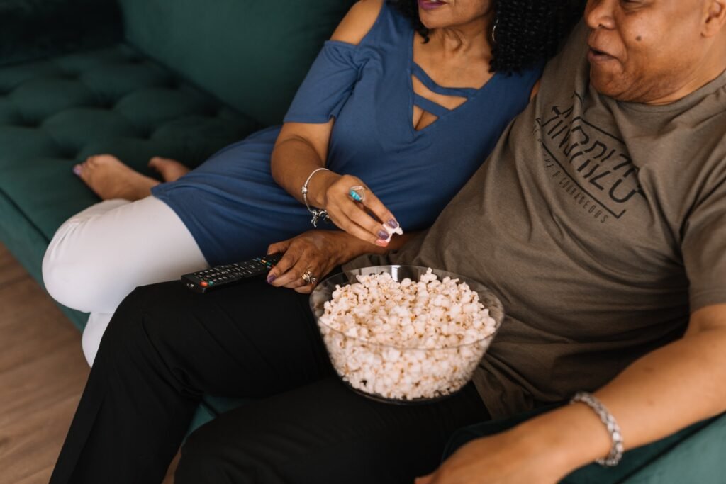 Couple watching a movie