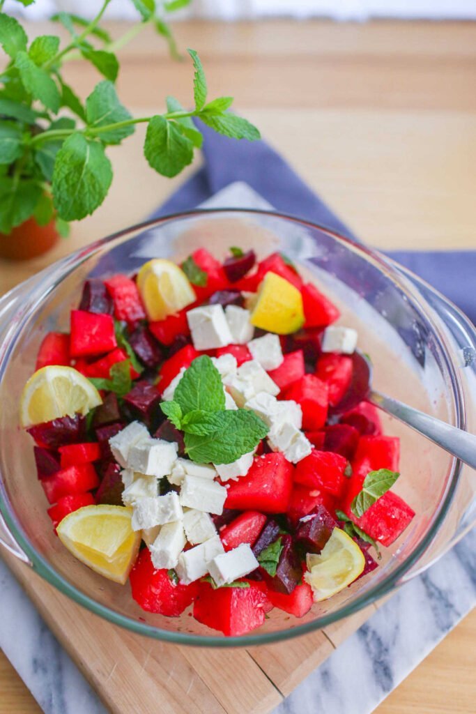 Beet, Watermelon and Feta Salad