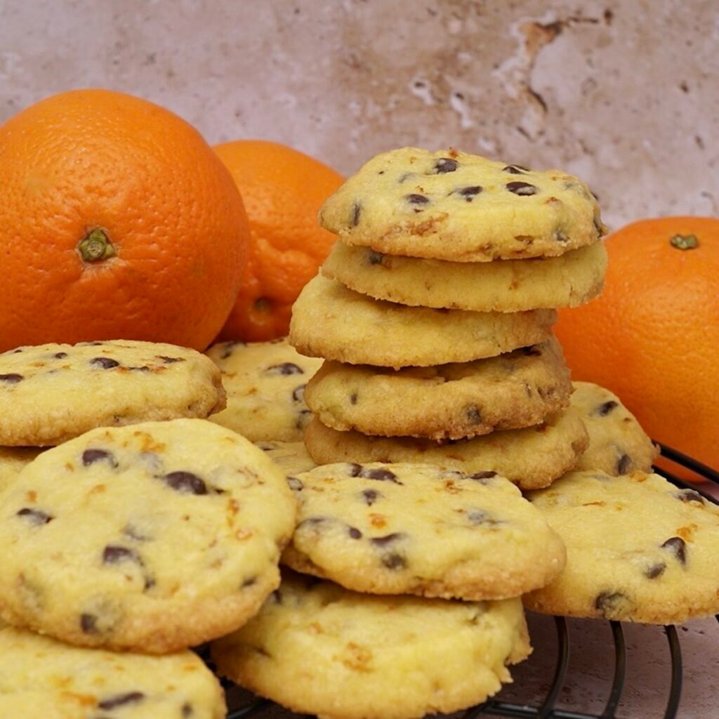 Chocolate orange shortbread biscuits