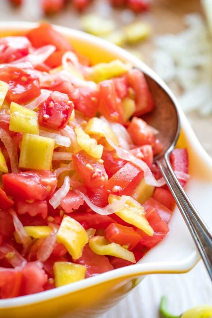 Tomato and Onion Salad with Peppers