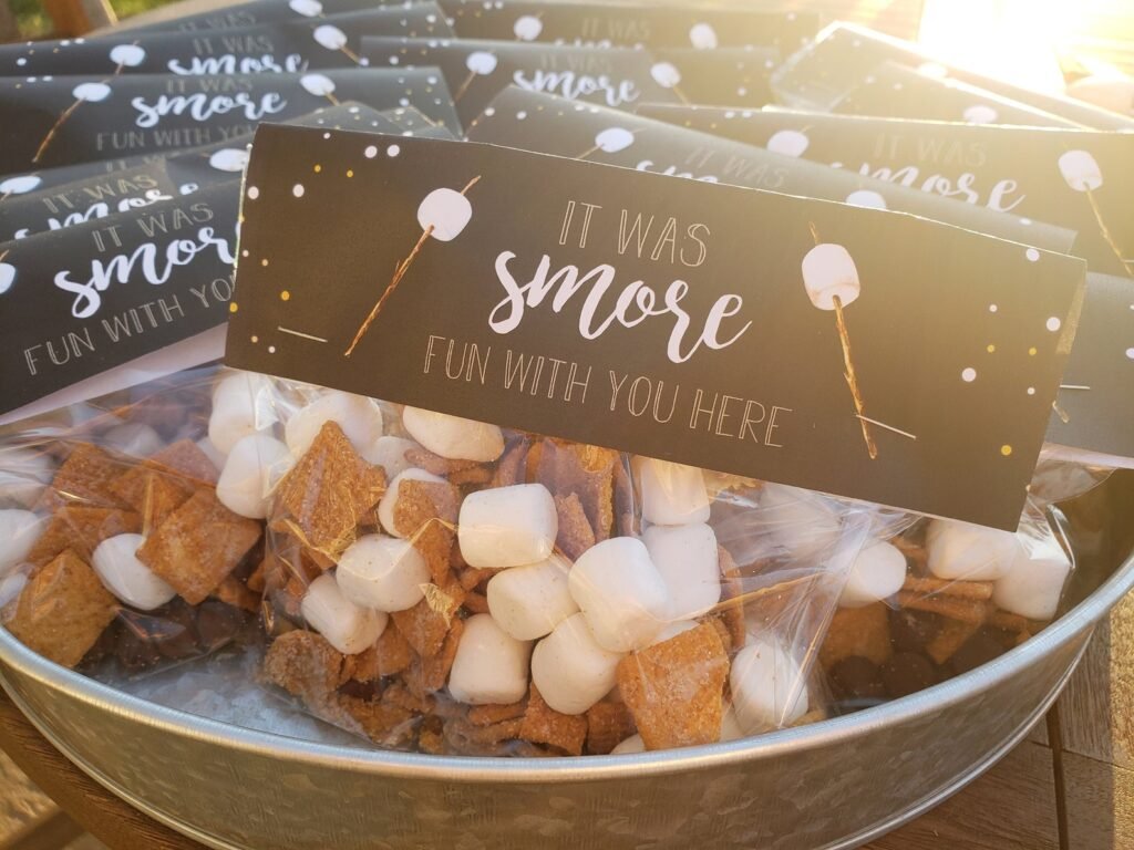 Smores Camping Party Favor Bag Toppers