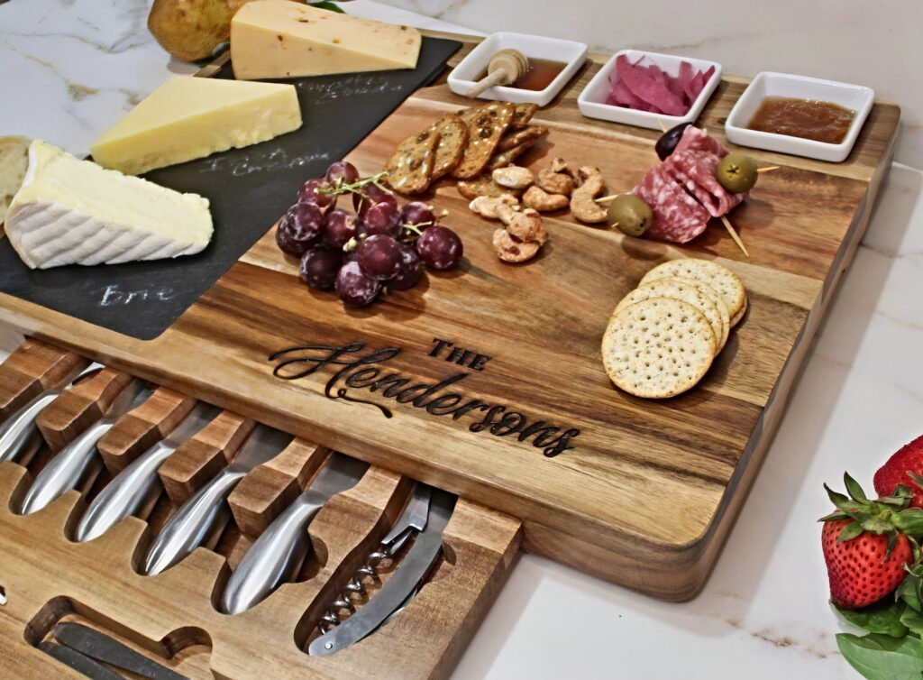 Wood Charcuterie Board Set with Utensils