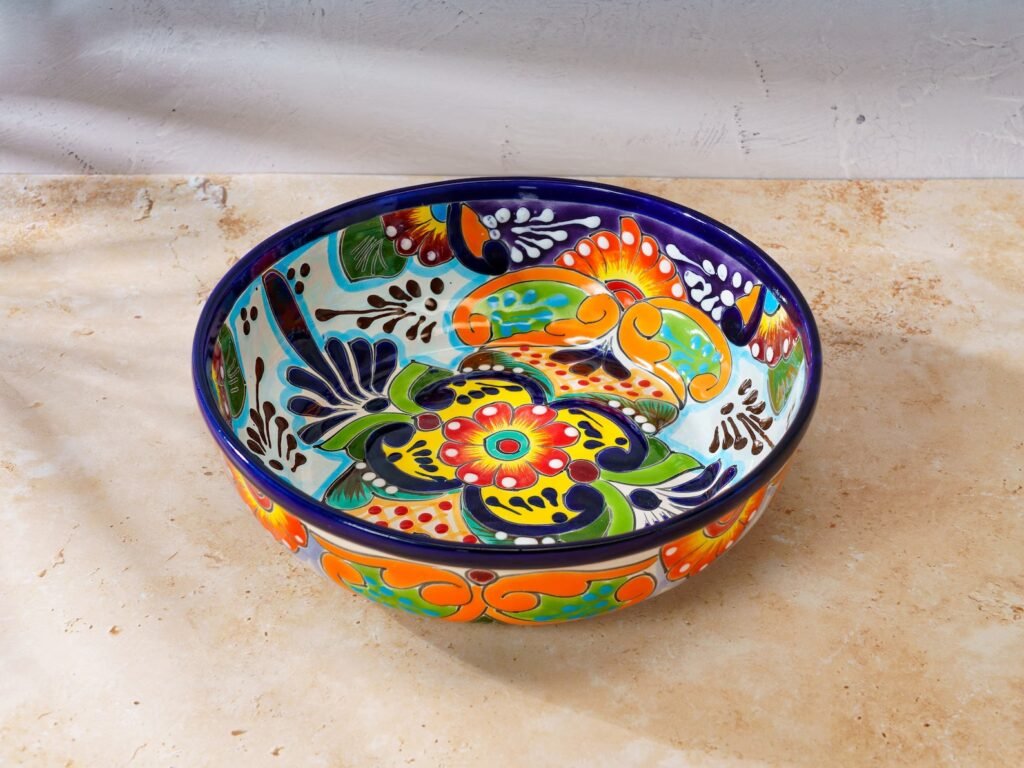 Mexican Pottery Talavera Serving Bowl