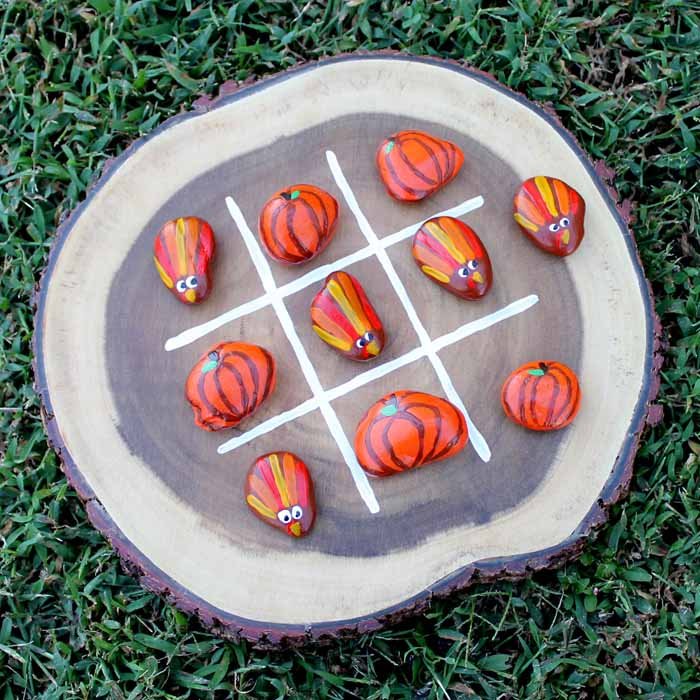 Painted Rocks Tic-Tac-Toe Game