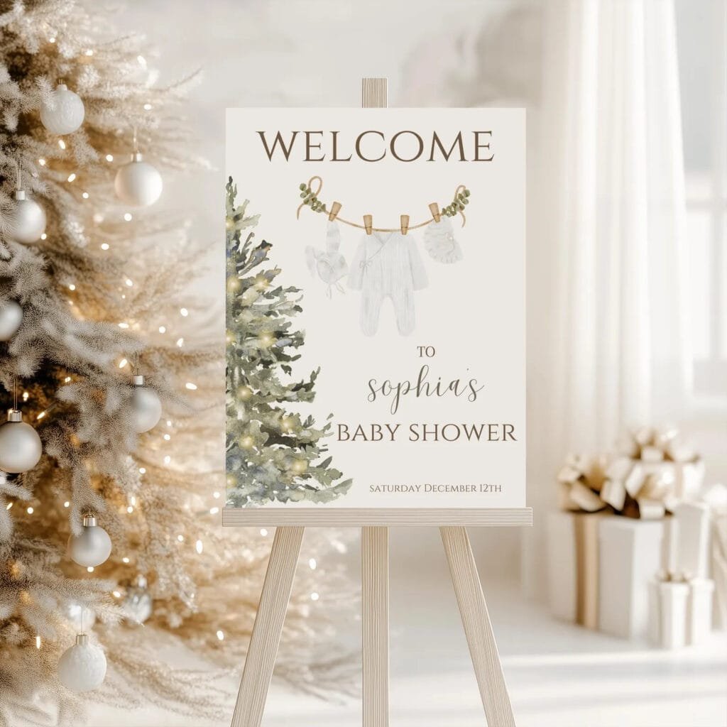 Christmas Baby shower Welcome Sign 2