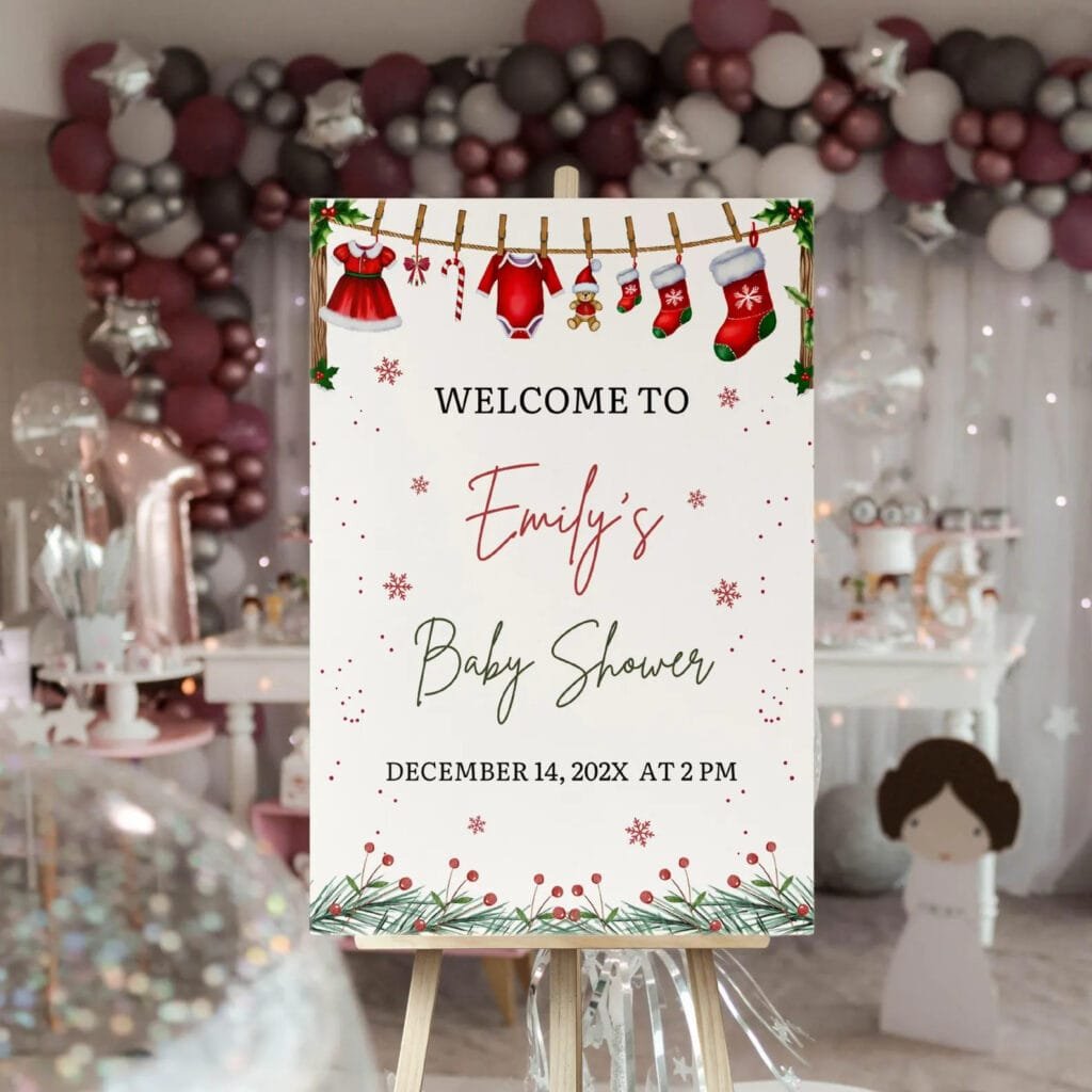 Christmas Baby shower Welcome Sign 3