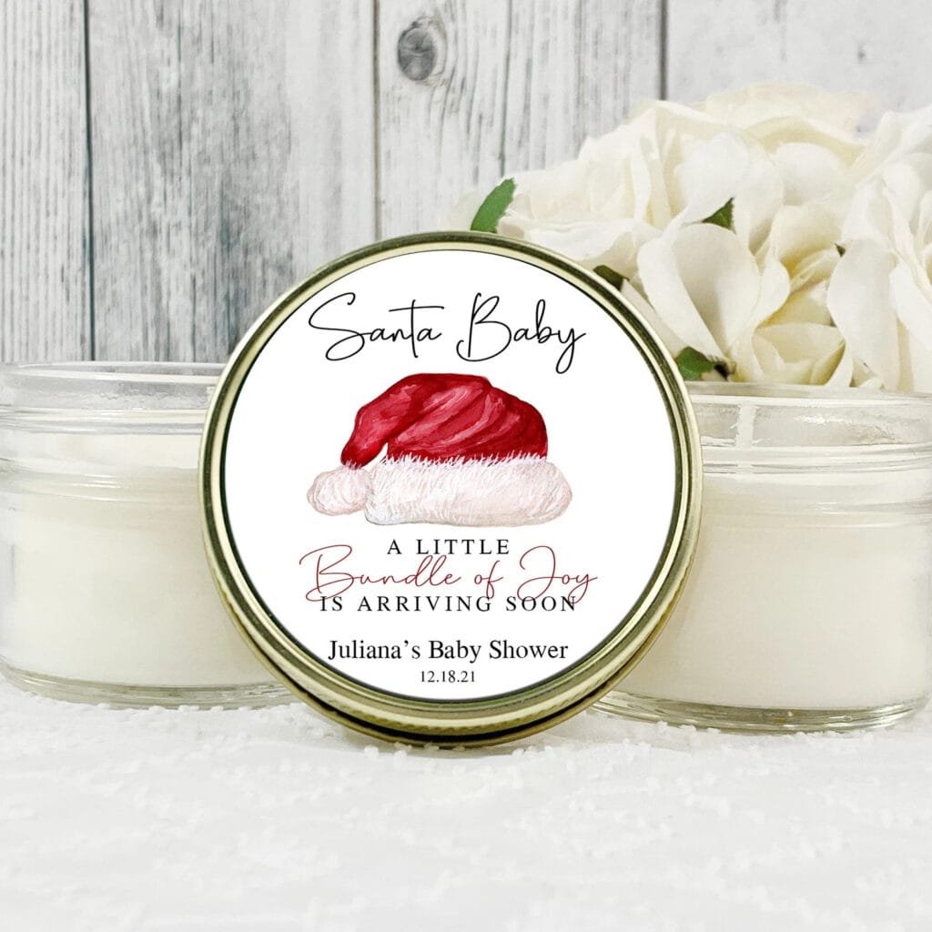 Christmas baby shower favors Candle