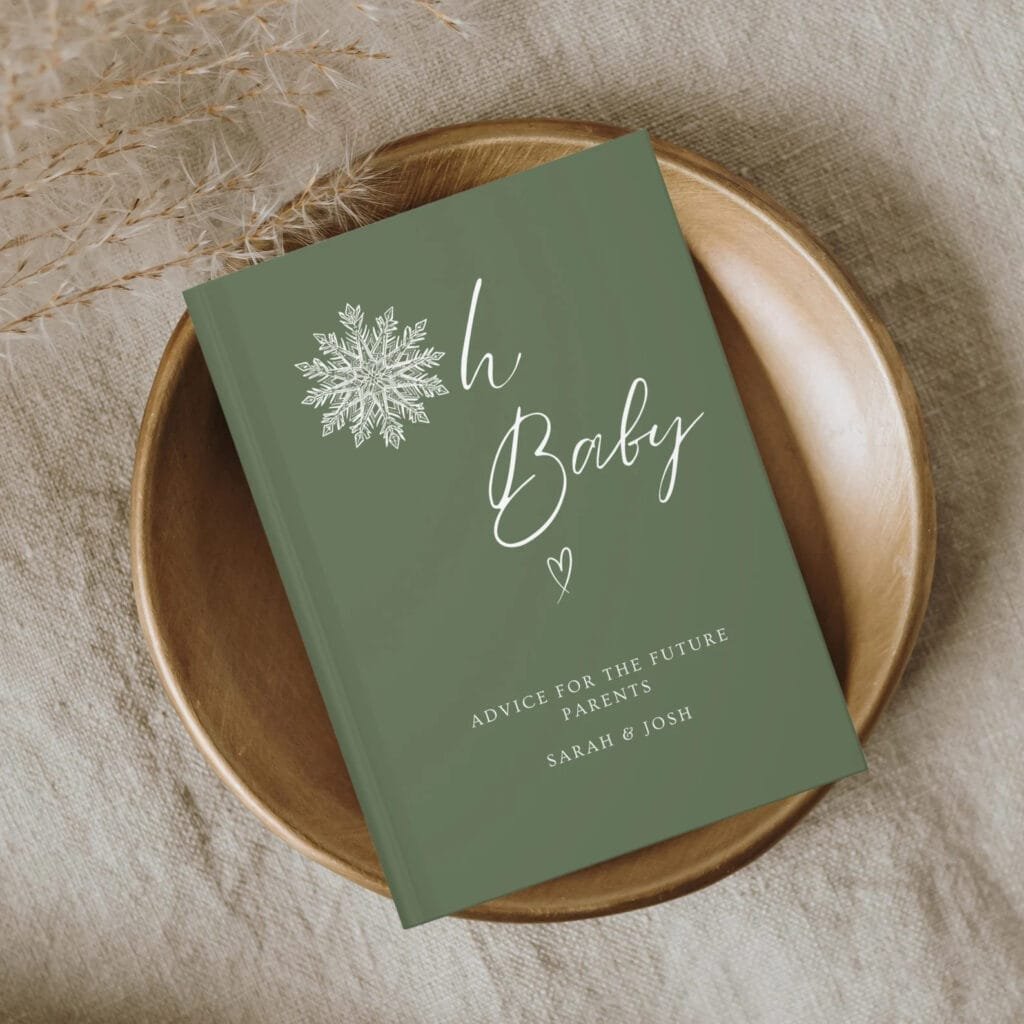 Snowflake Baby Shower Guest Book Wishes