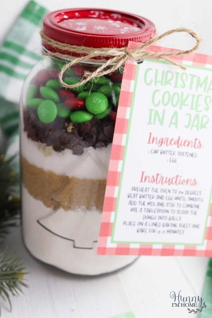 M&M Christmas Cookies in a Jar