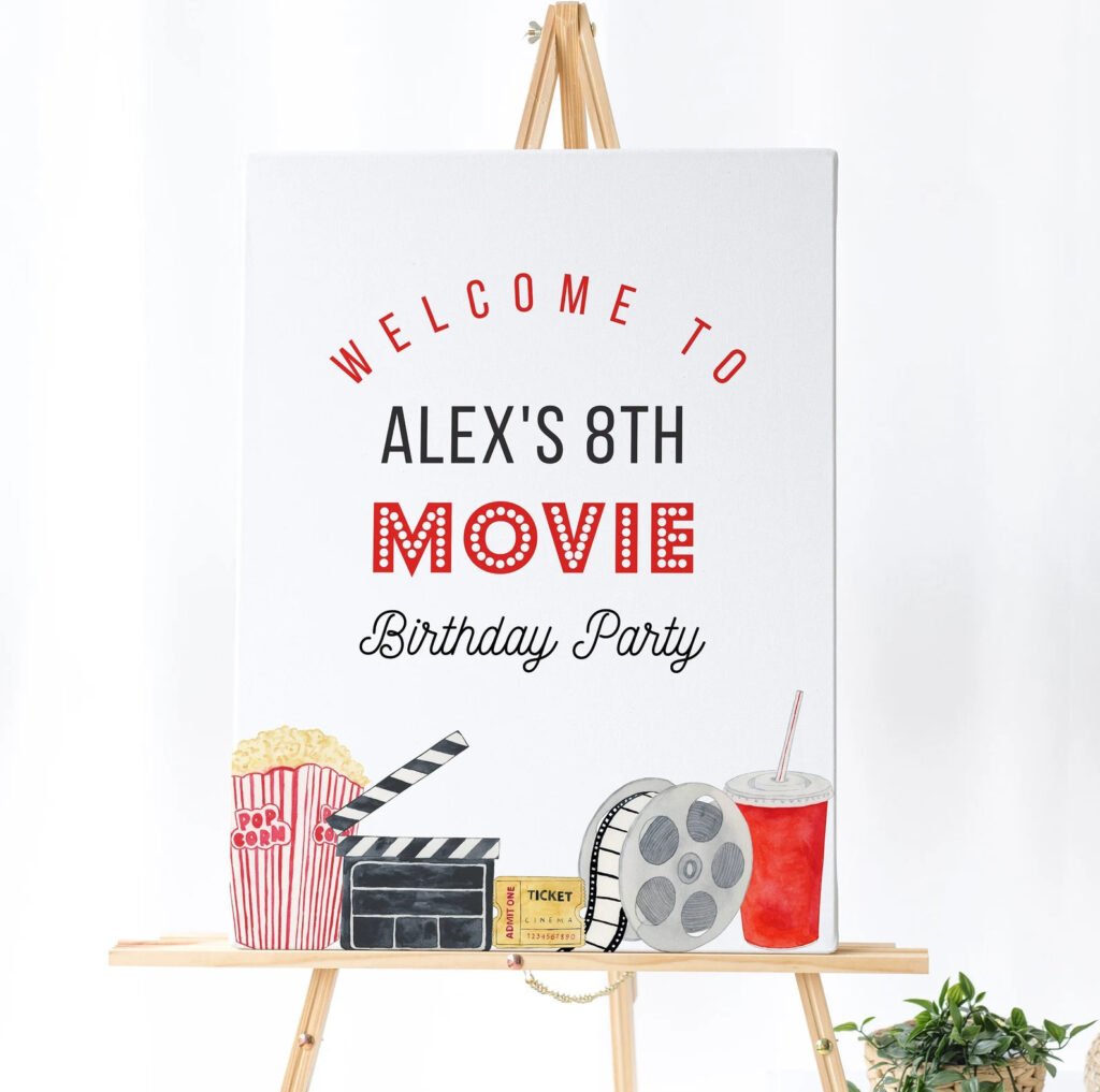 Movie Birthday Welcome Sign 