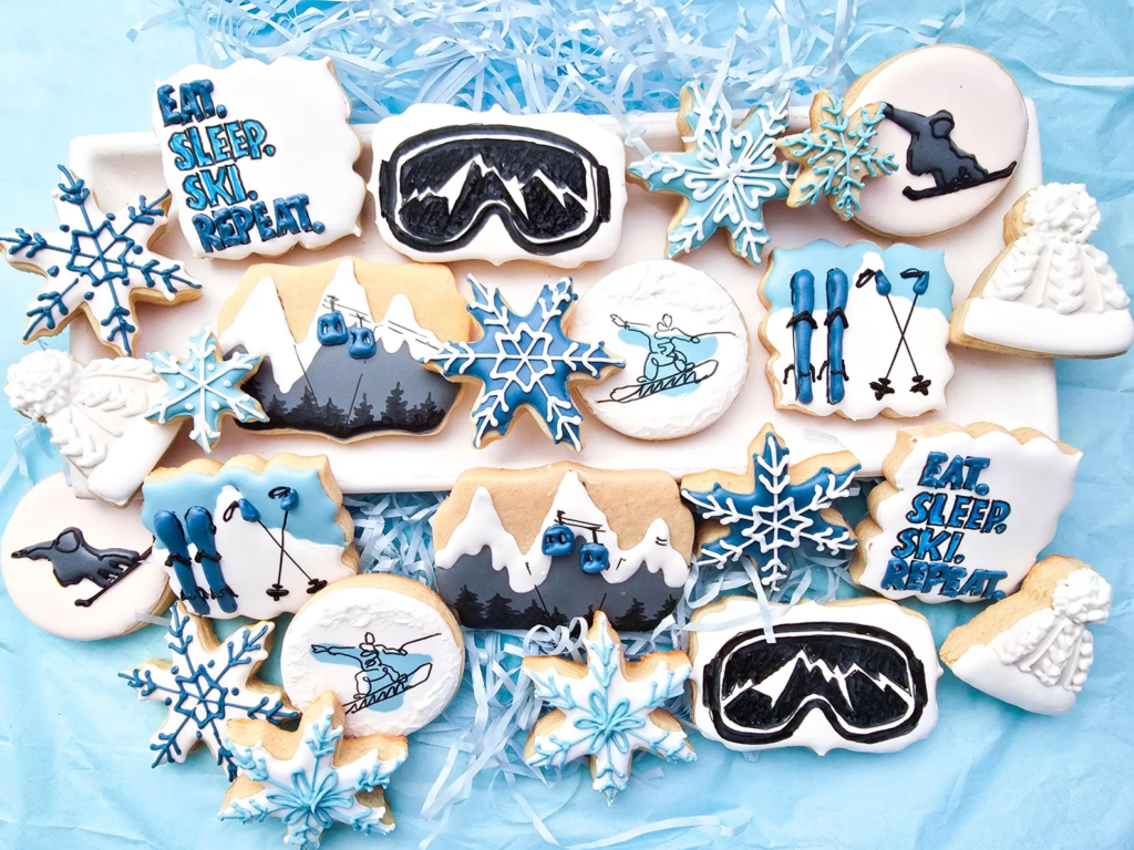 Ski-Themed Sugar Cookies