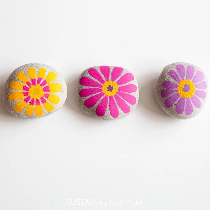 Flower Painted Rocks