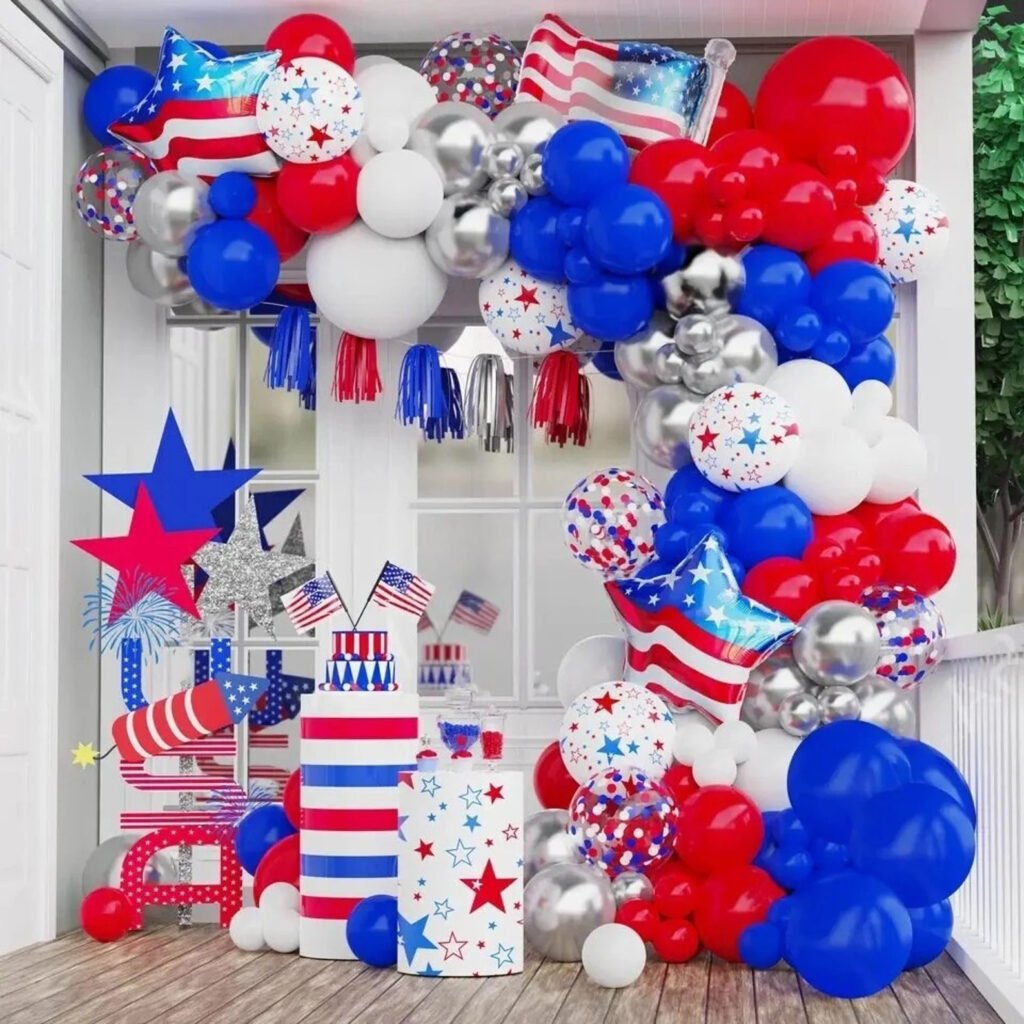 Red White and Blue Balloon Garland