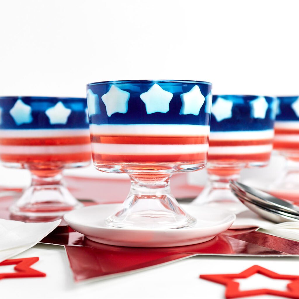 Red, White and Blue Jello Cups