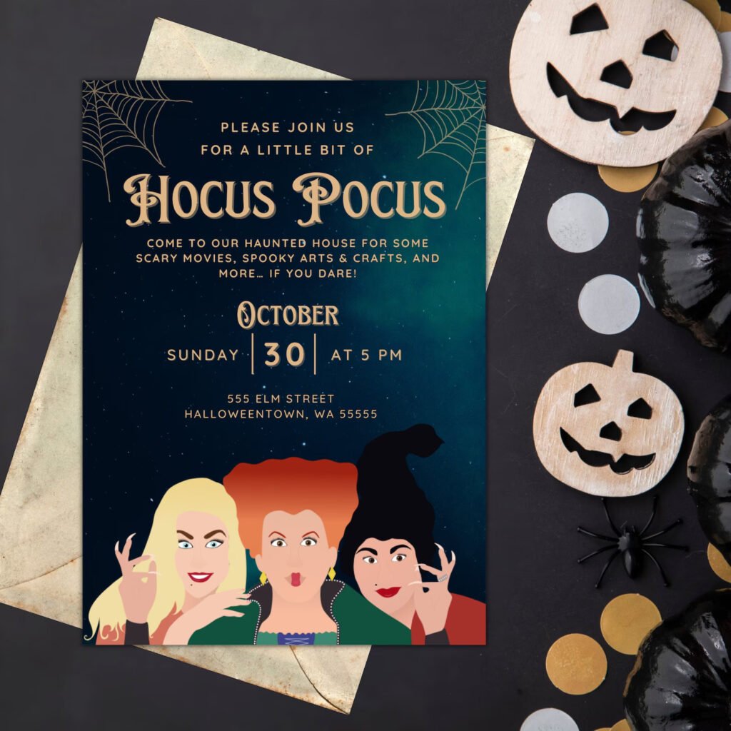 Hocus Pocus Halloween Party Invite