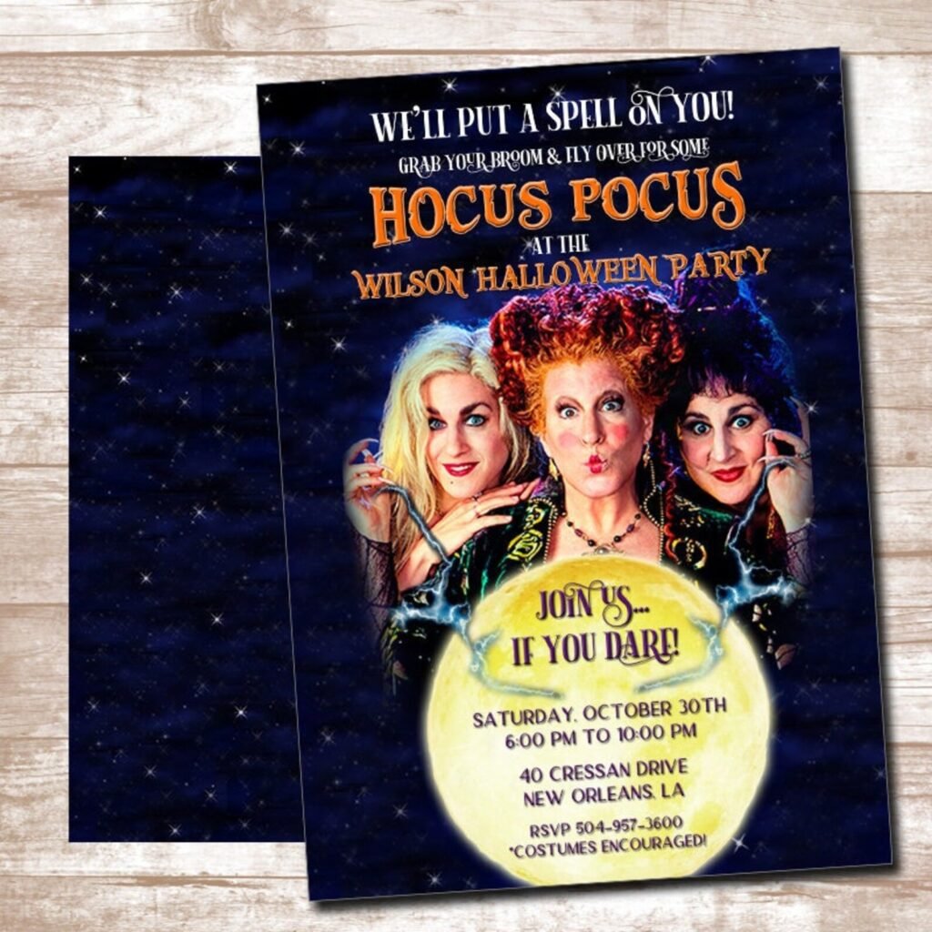 Hocus Pocus Halloween Party Invite