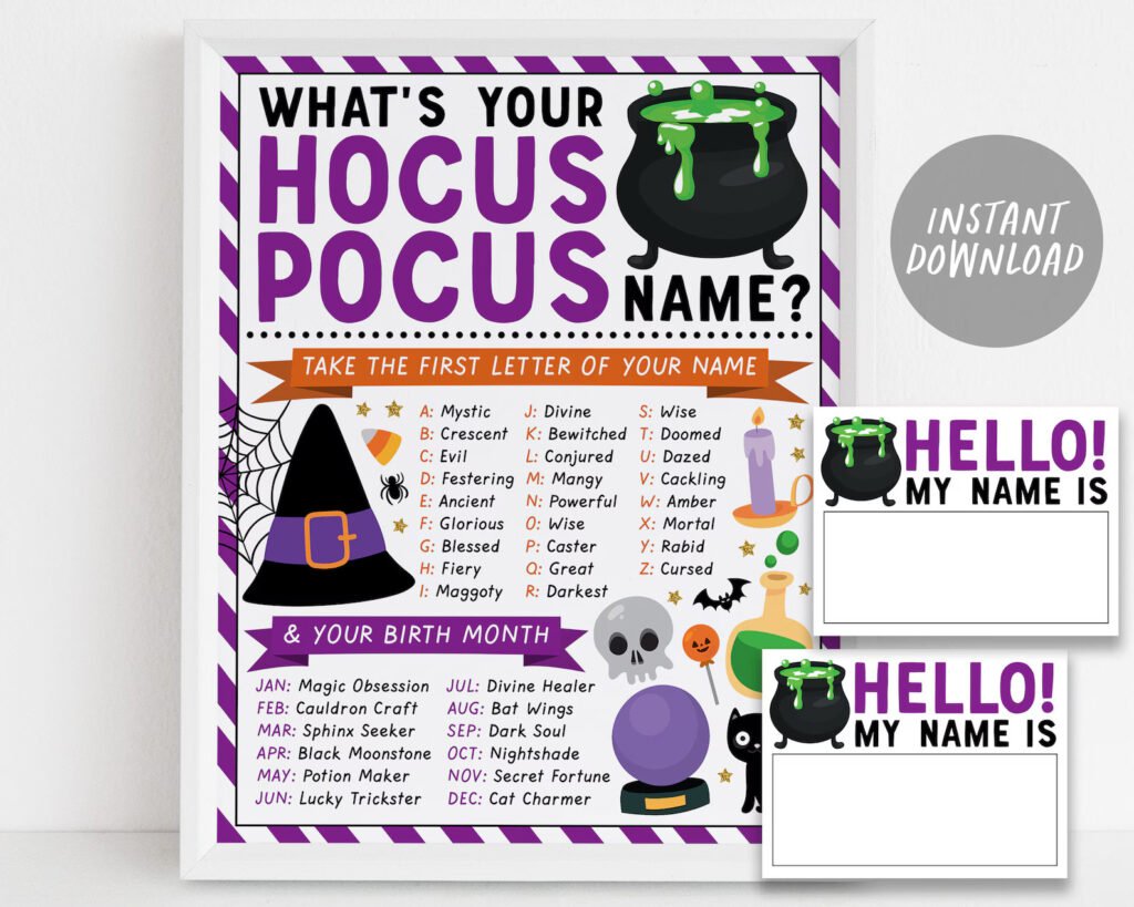 What's Your Hocus Pocus Name Game