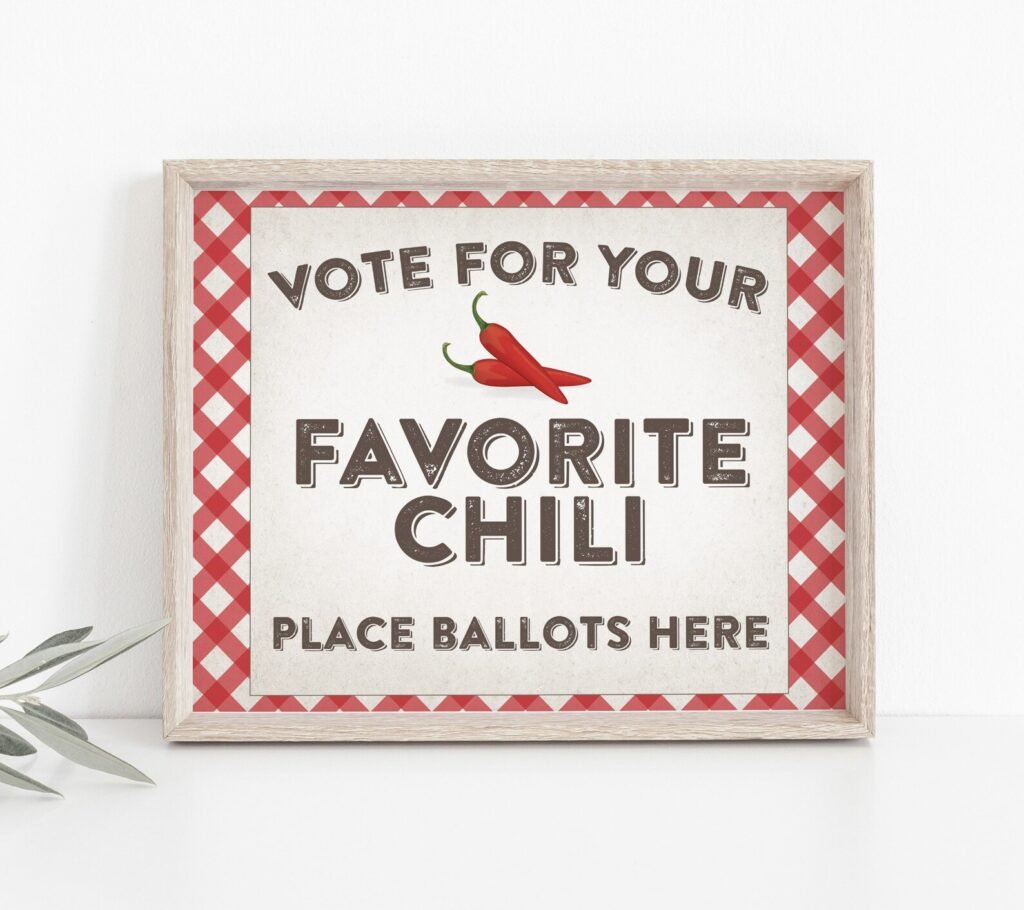 Chili Cook-Off Ballot Box Sign