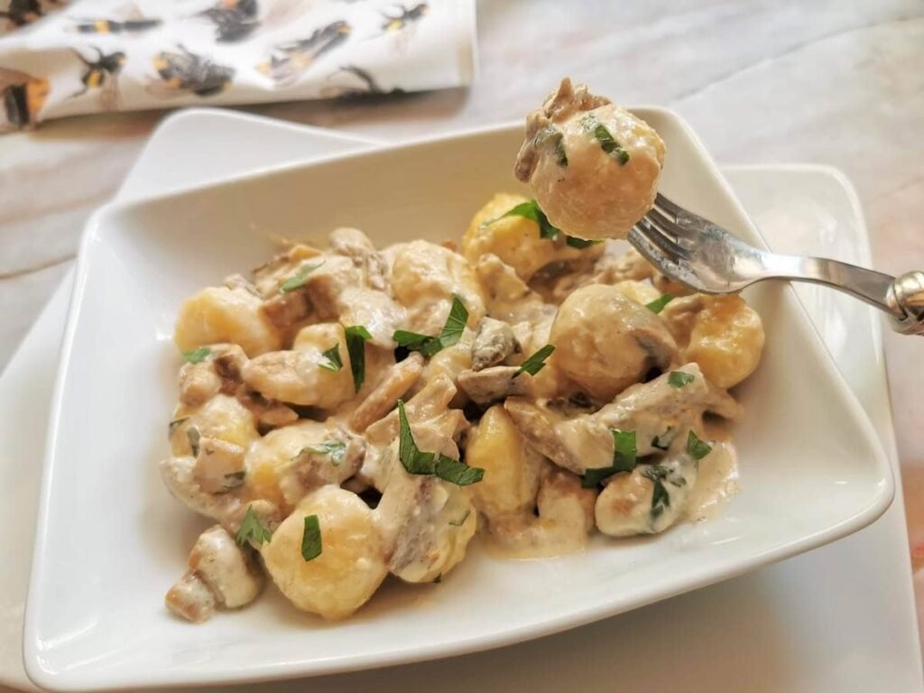 Creamy Mushroom Gnocchi with Stracchino