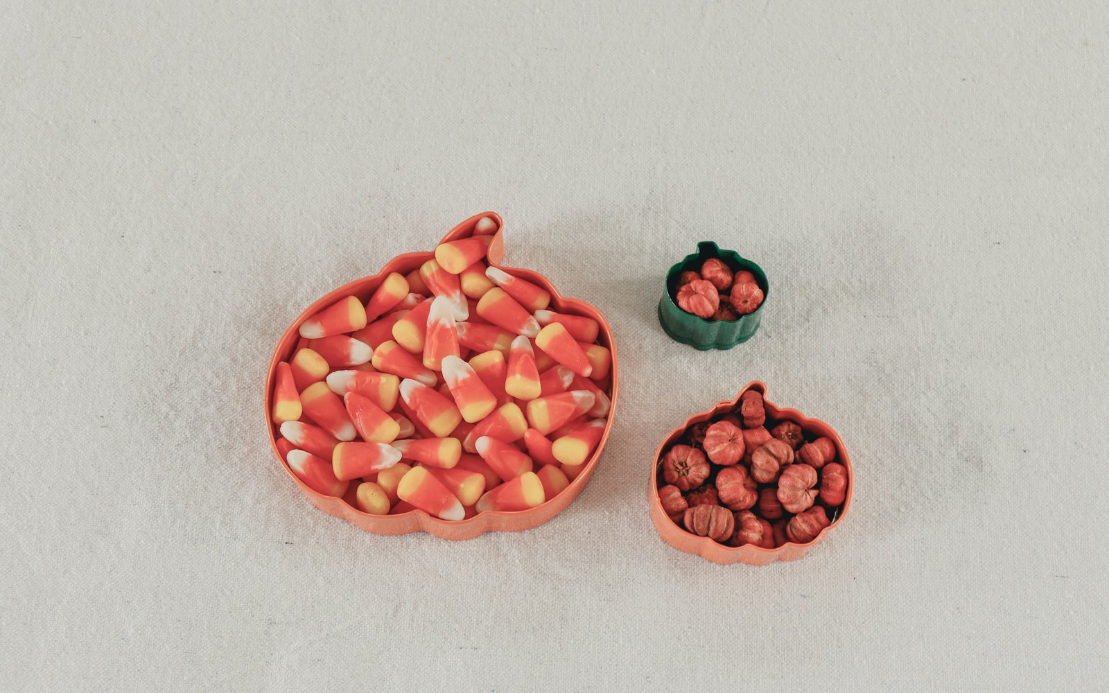 Pumpkins and candy corn