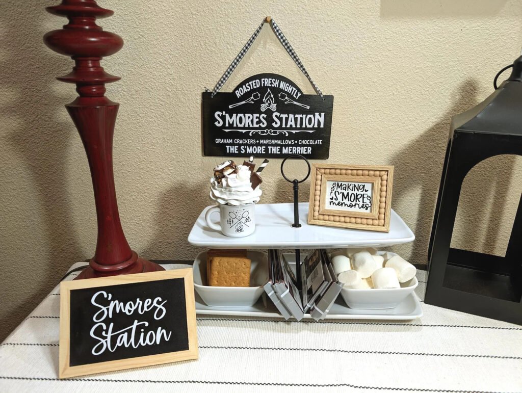 Rustic S’mores Station Signs & Mini Mug