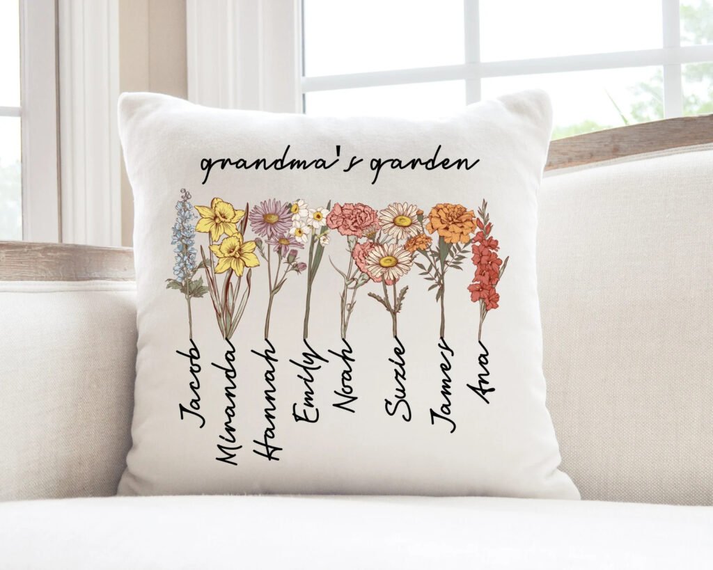 Custom Grandma's Garden Pillow