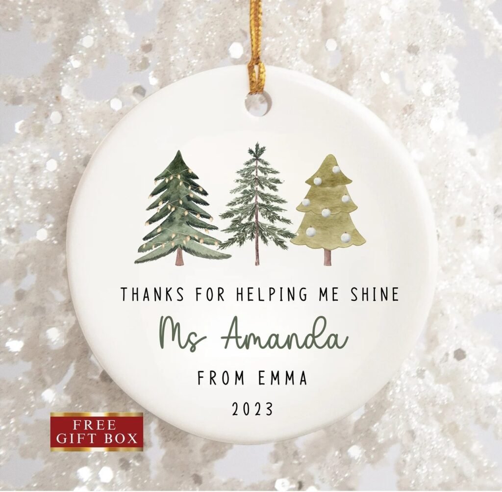 Personalized Christmas Ornament Gift for Teacher
