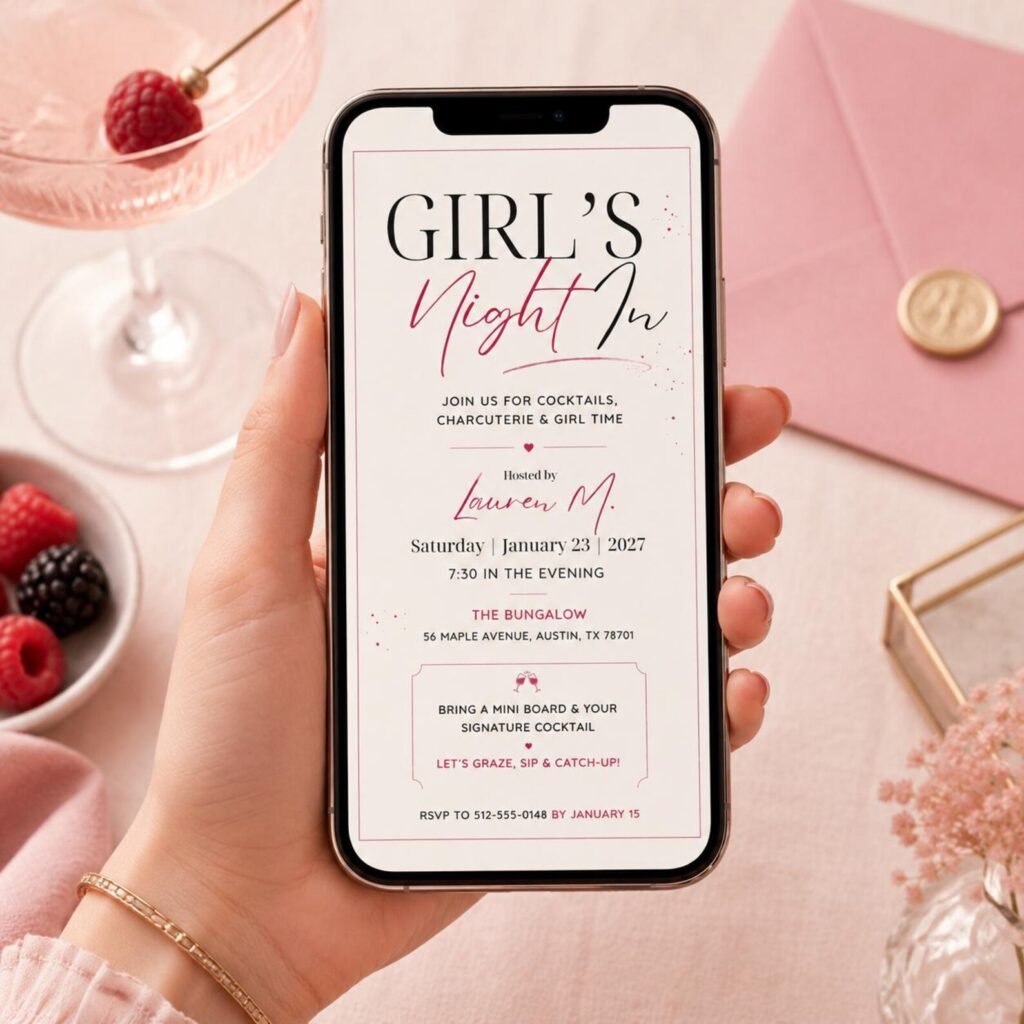 Girl's Night In Invitation