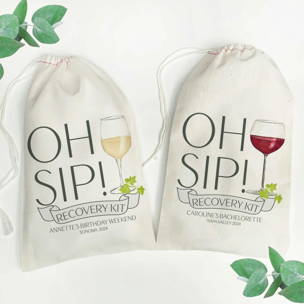 Wine Glass Oh Sip Hangover Recovery Kit Bags
