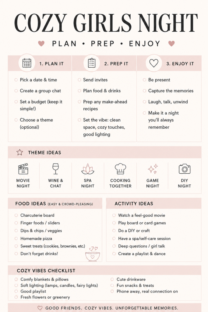 Cozy girl night infographic